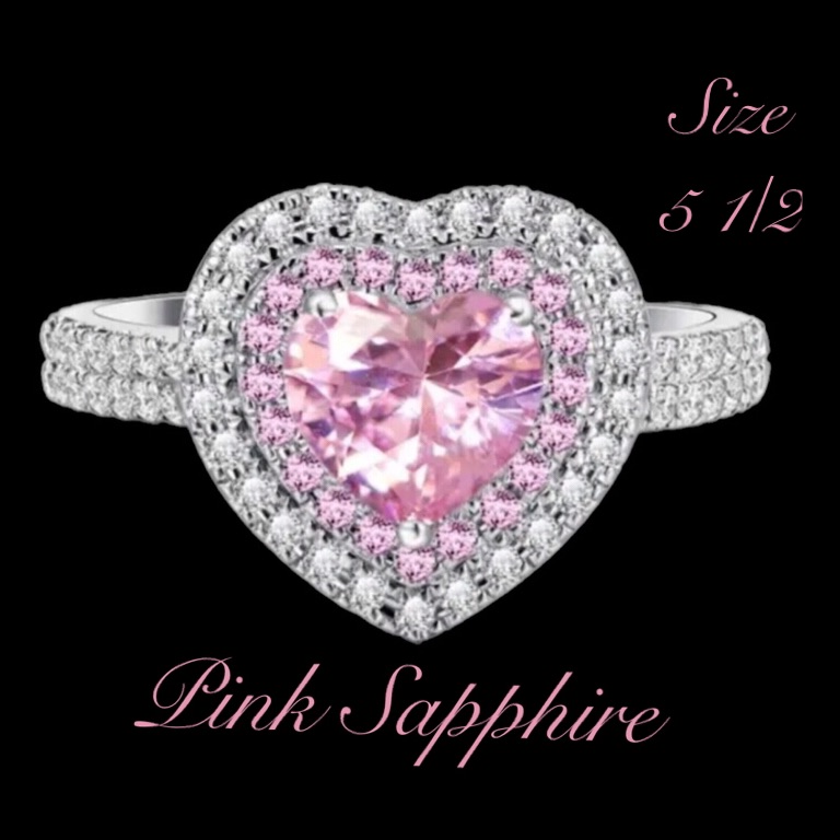 Size 5 1/2 Stunning Pink Sapphire Ring
